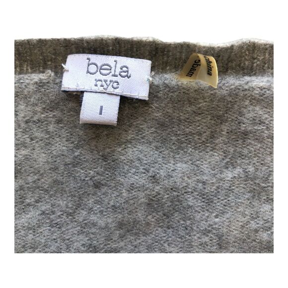 Bela NYC Cashmere Ultra Soft Classic‎ Preppy V-Neck Sweater Gray Sz S - Picture 8 of 11